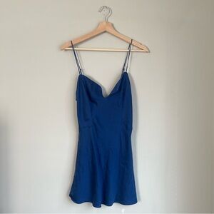 Victoria’s Secret Blue Satin Cami Slip Dress Size Small